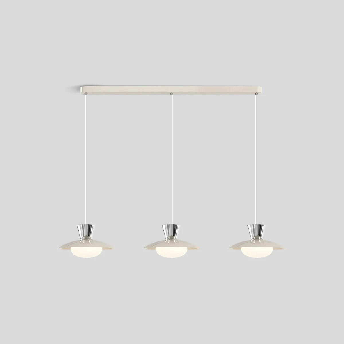 Creative Farmhouse LED Pendant Light for Kitchen White+Chrome