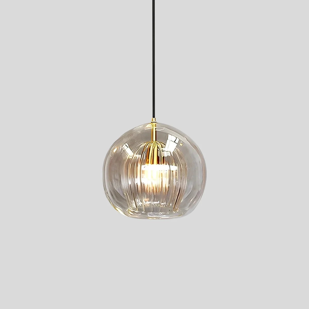 Nordic Glass Globe Pendant Light for Modern Interiors Amber Warm White