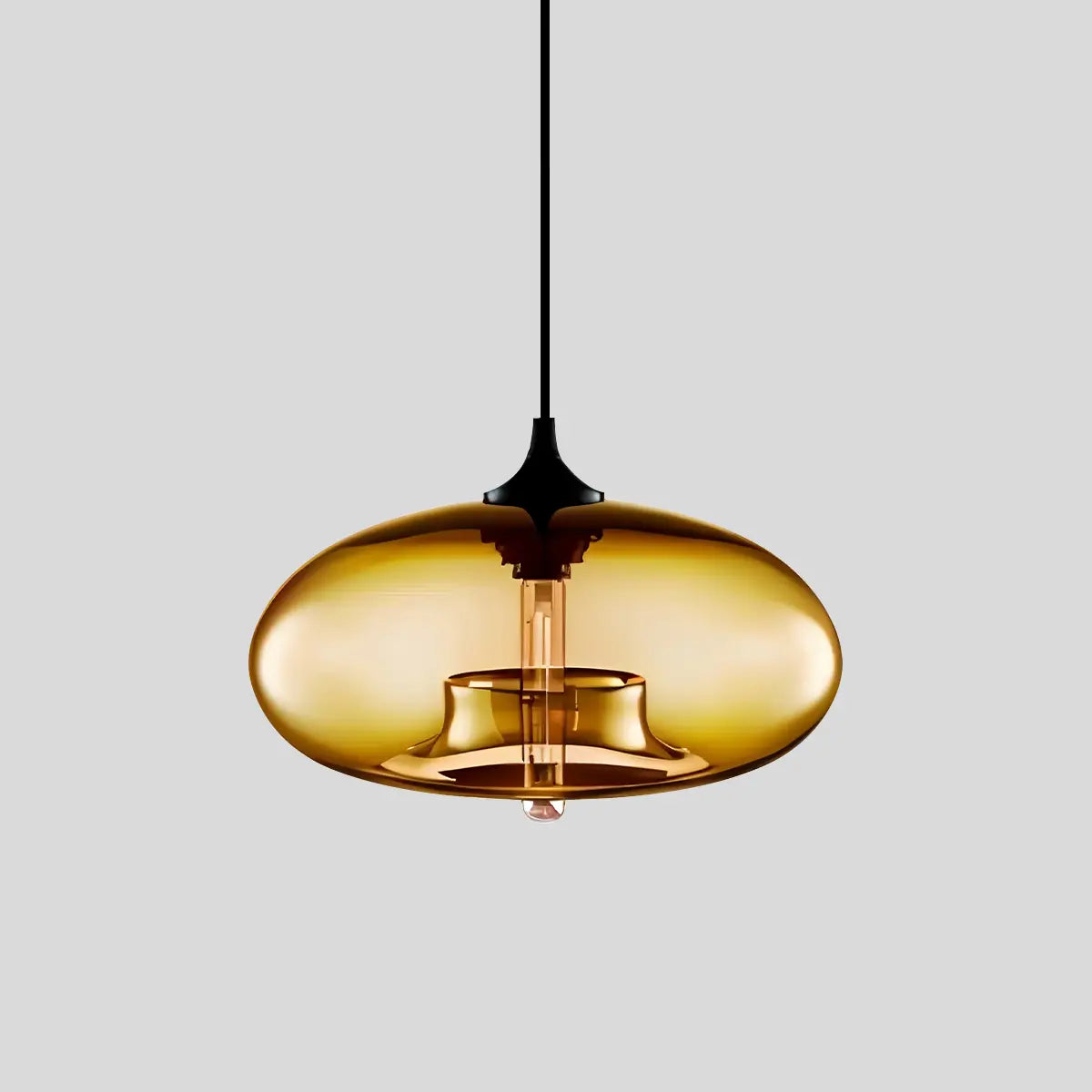 Colorful Glass Pendant Light for Dining Area Amber D28cm / 11.02″
