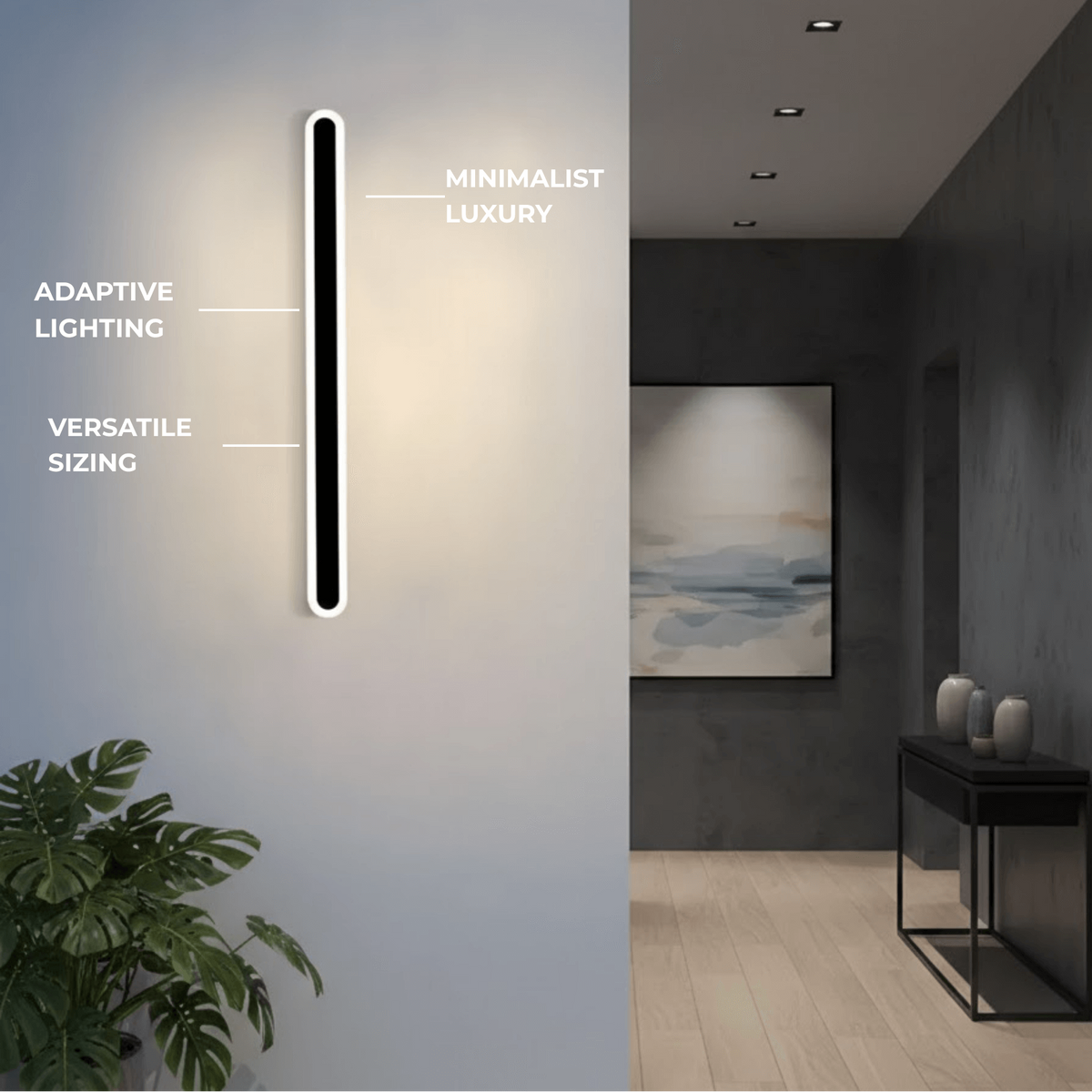 Arcato Modern Linear Outdoor Wall Lamp – Sensor Light for Indoor/Outdoor