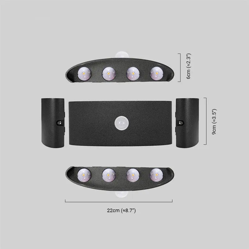 Arcato Modern Outdoor Wall Lamp - Black/White Metal Design for Corridor & Garden