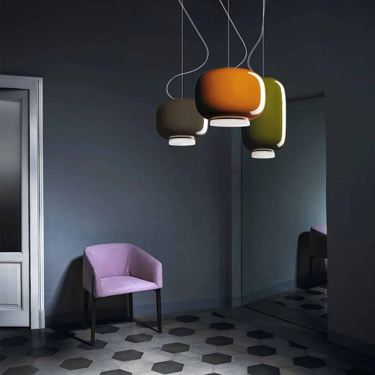 Tinted Glass Pendant Light for Kitchen Island