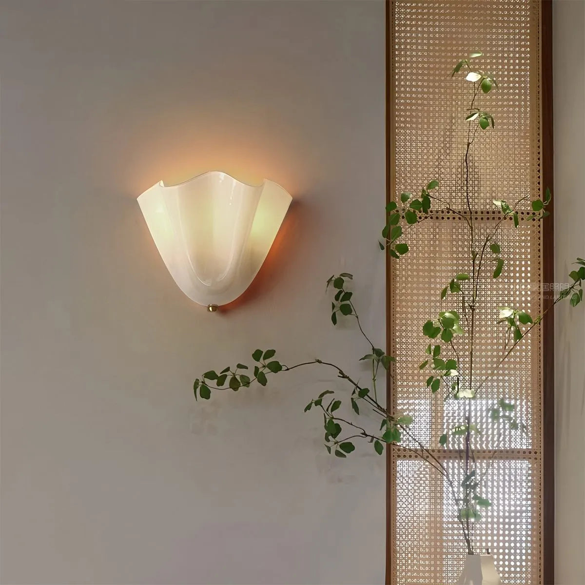 Floral Glass Wall Sconce for Bedside and Vanity