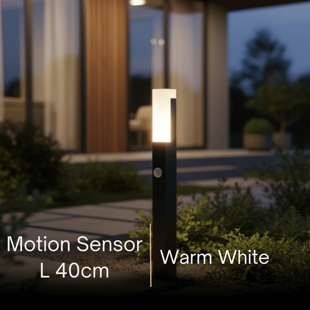 Arcato Modern Black LED Path Light – Outdoor Metal Sensor Lamp for Garden/Terrace