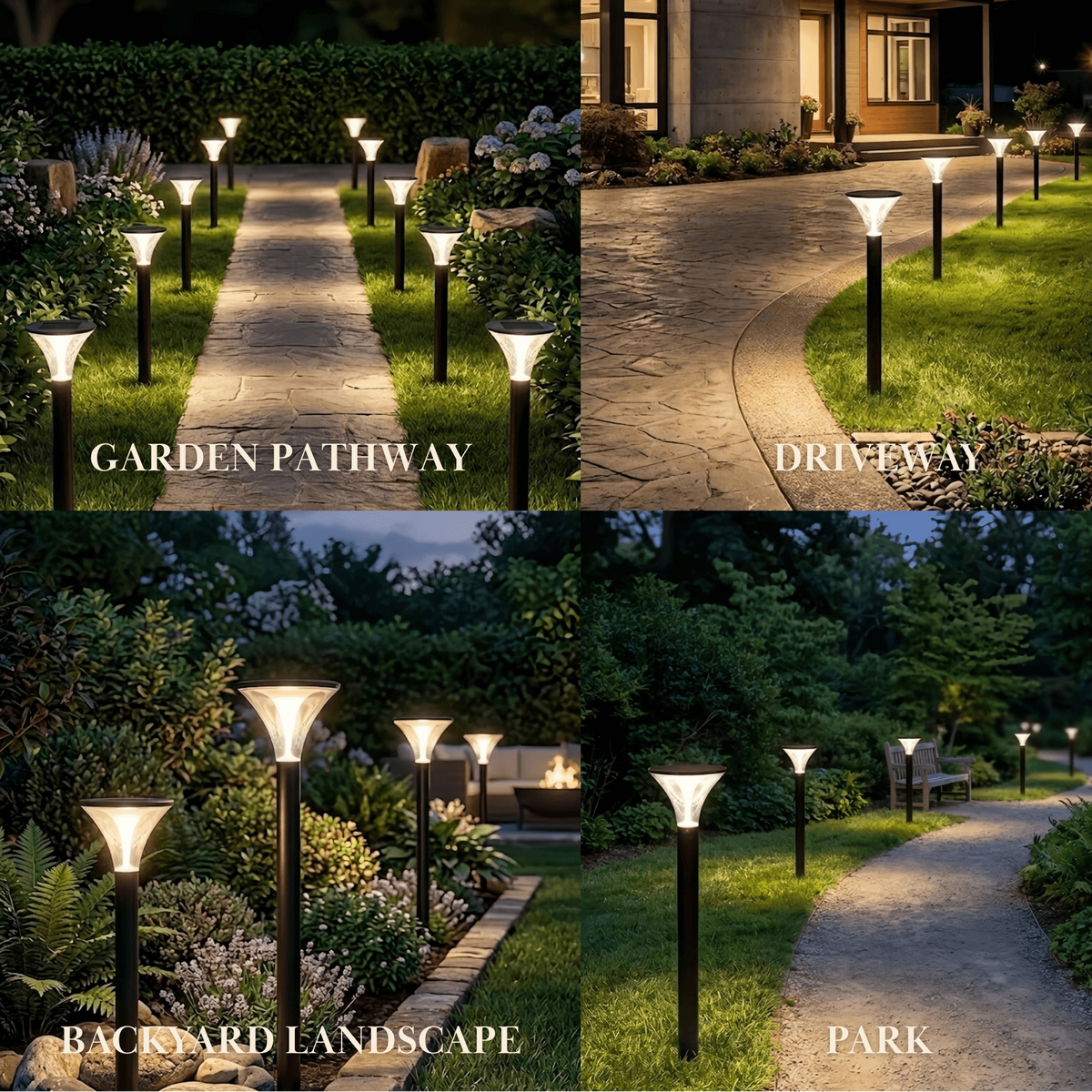 Arcato Modern Cylindrical Pathway Light – Black Metal/Acrylic Solar Outdoor Lamp