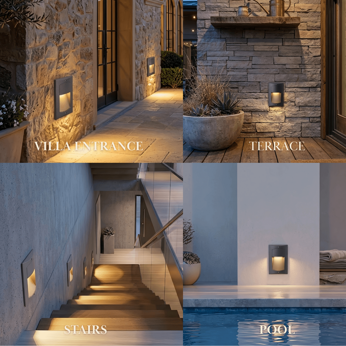 Irondale Modern Rectangular Outdoor Deck Step Light - Black Metal/Acrylic for Patio