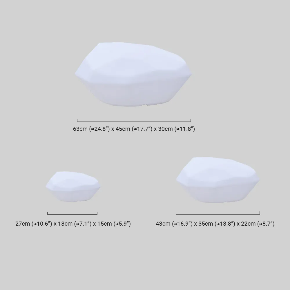 Lunara Art Deco RGB Pathway Light - Rechargeable Rock Design for Outdoor/Garden