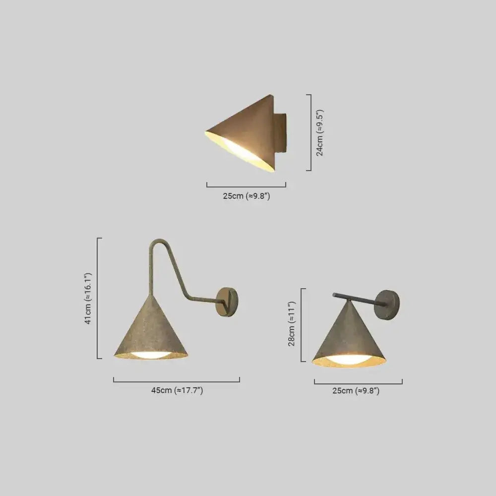Irondale Minimalist Conical Outdoor Wall Lamp – Black Metal Light for Exterior Wall