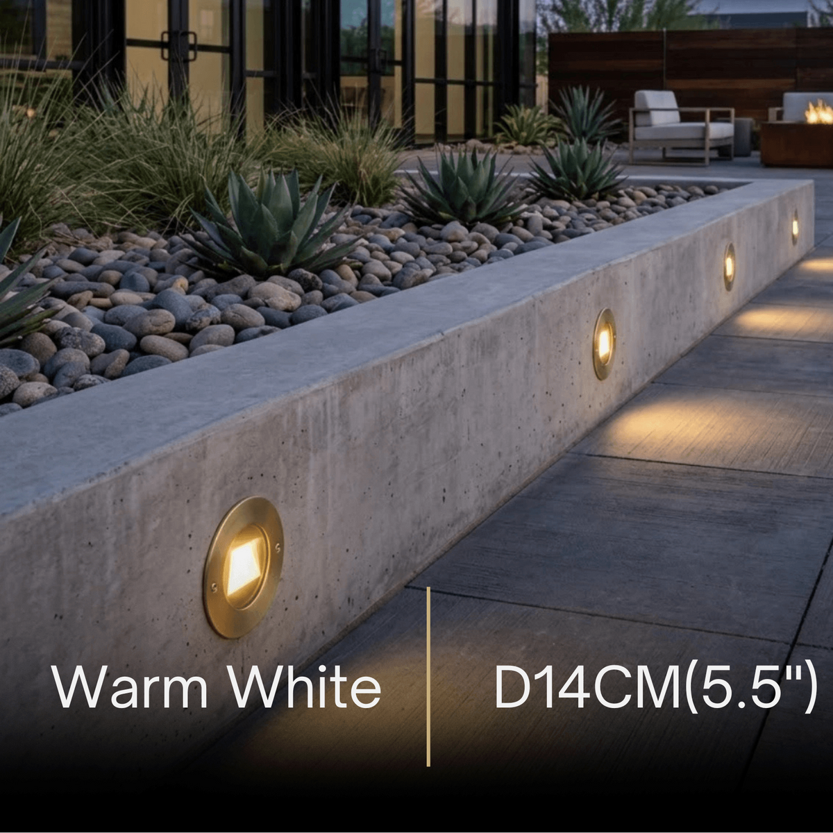 Irondale Minimalist Outdoor Deck Lights - Black Metal & Glass Cylindrical for Stairs