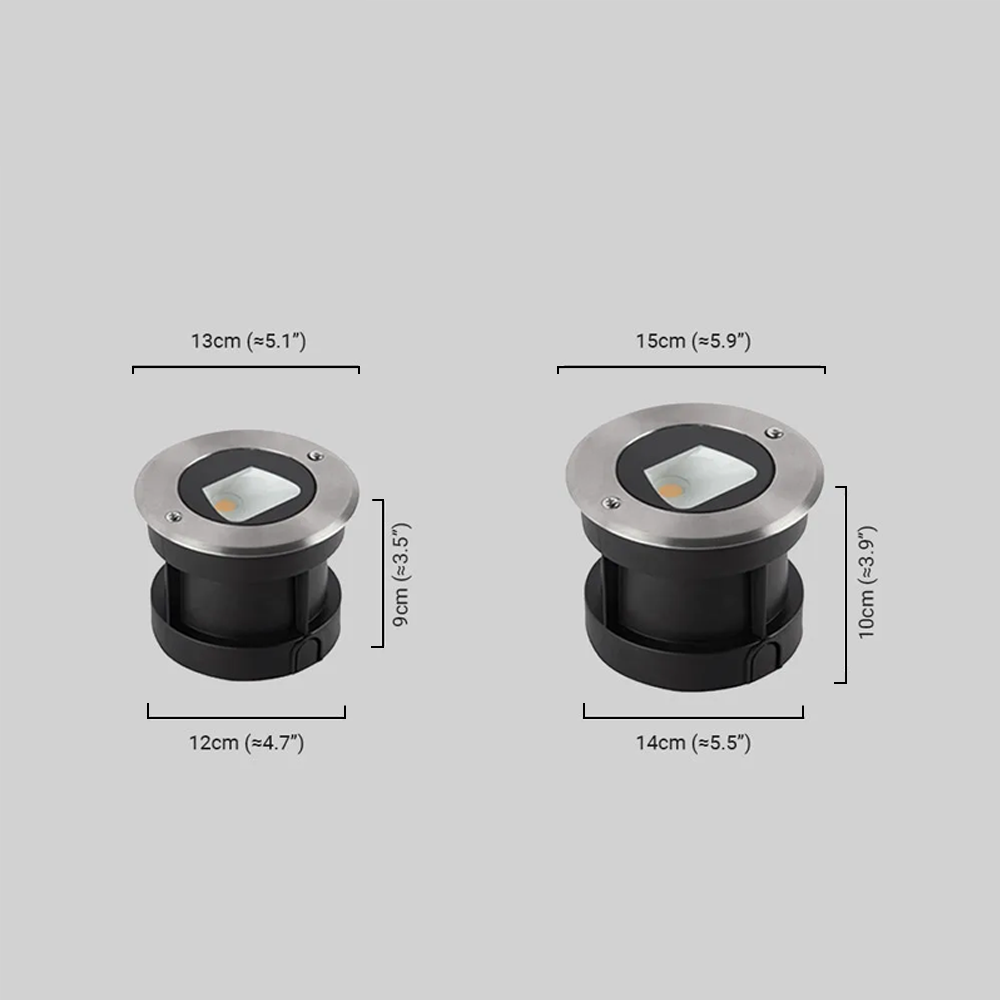 Irondale Minimalist Outdoor Deck Lights - Black Metal & Glass Cylindrical for Stairs