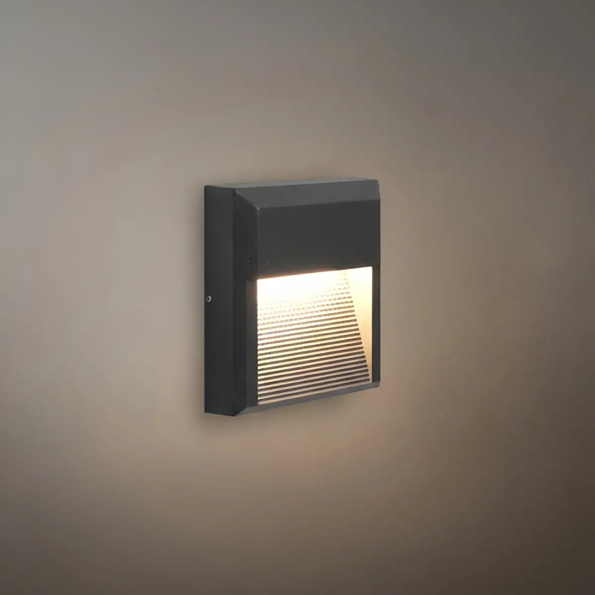 Nuvlight Modern Metal/Acrylic Outdoor Deck Step Lights - Black Round/Square Staircase