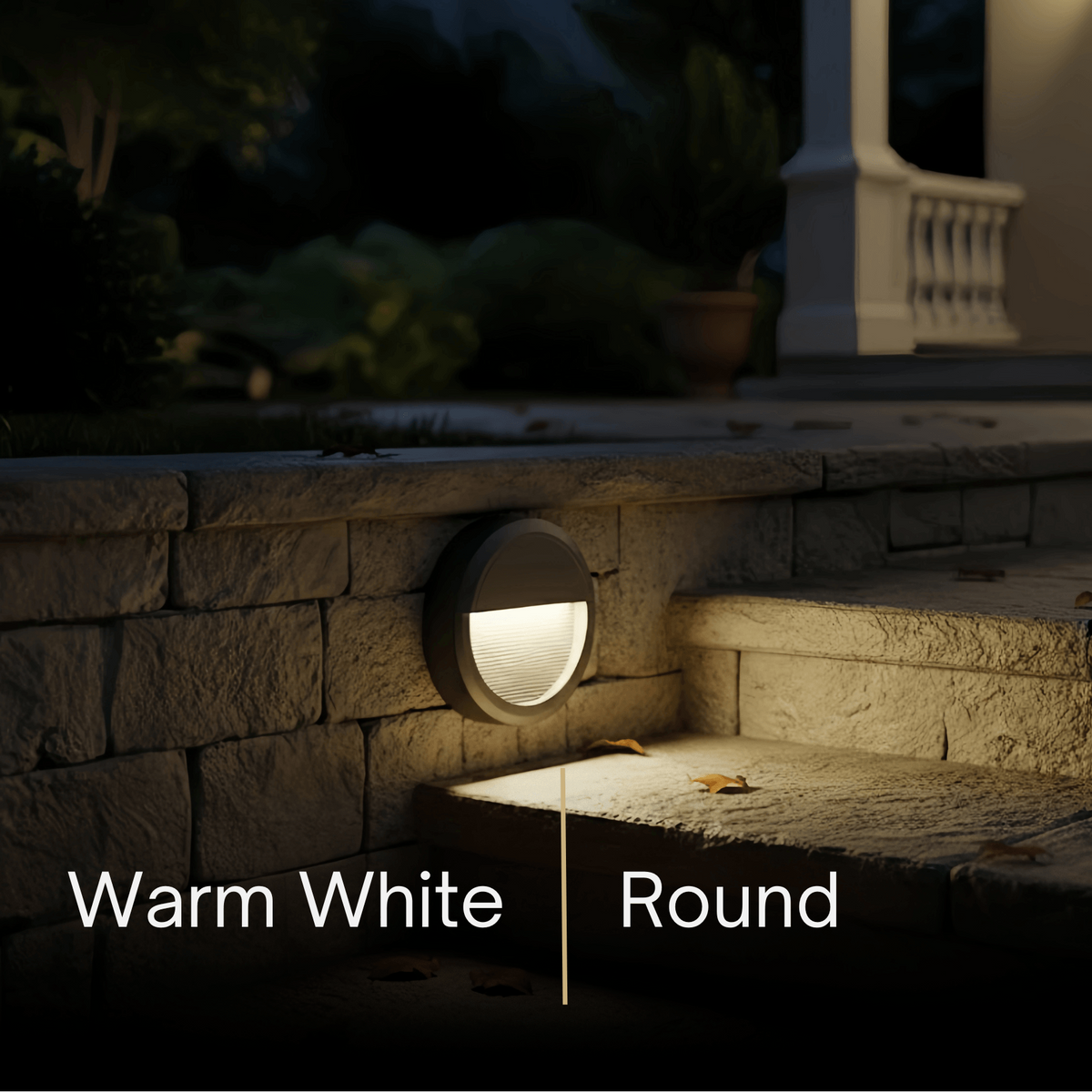 Irondale Modern Metal/Acrylic Outdoor Deck Step Lights - Black Round/Square Staircase
