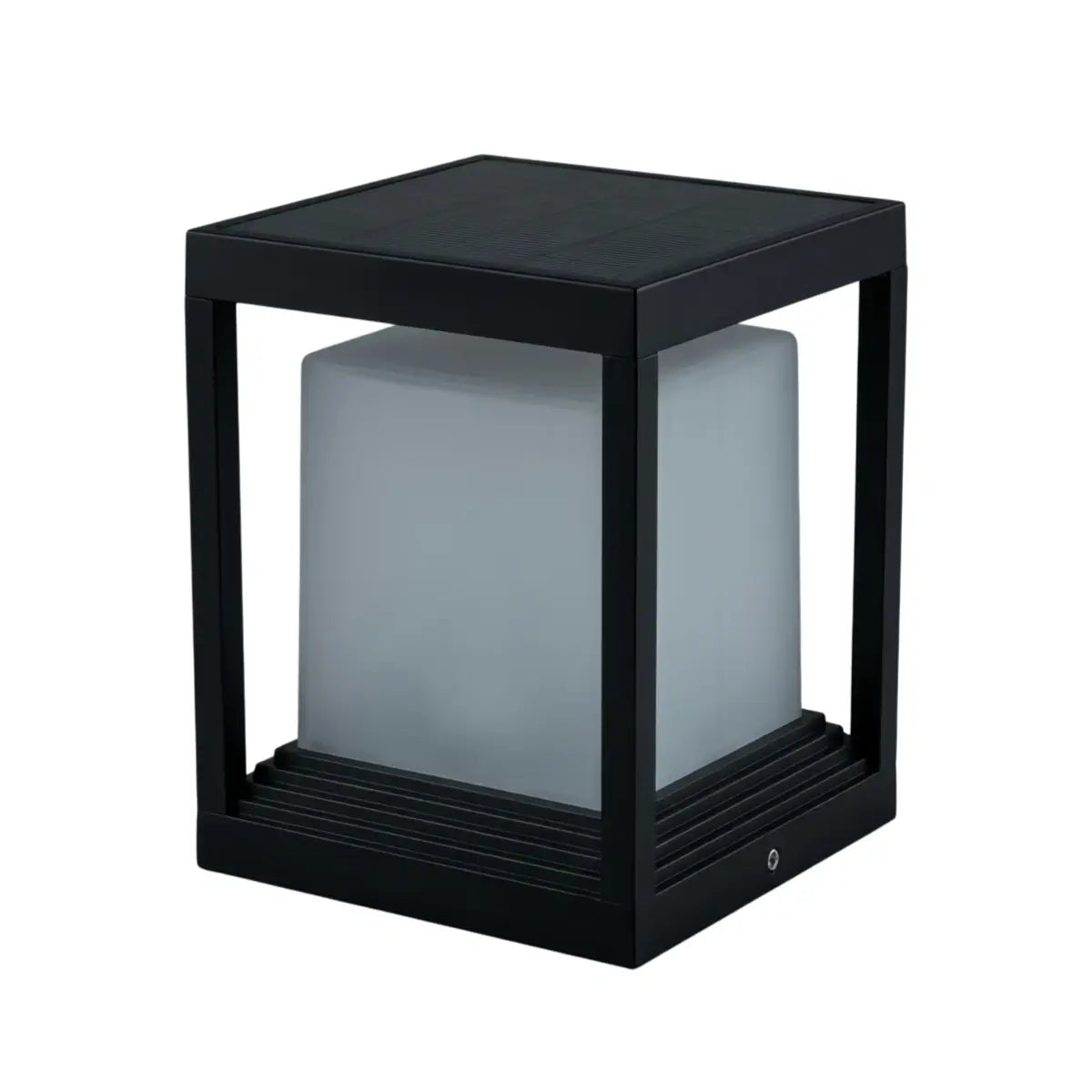Arcato Modern Square Outdoor Pillar Light - Black Metal for Garden