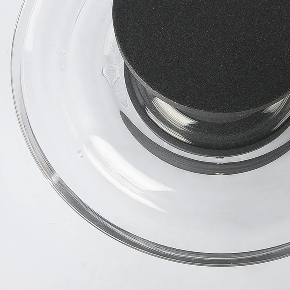 Stellar Modern Solar Outdoor Ground Lamp - Round Acrylic & Metal, Black for Pool