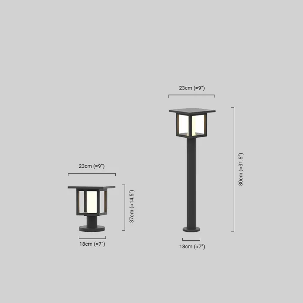 Arcato Modern Solar Pathway Lights - Black Metal Lantern Design for Outdoor