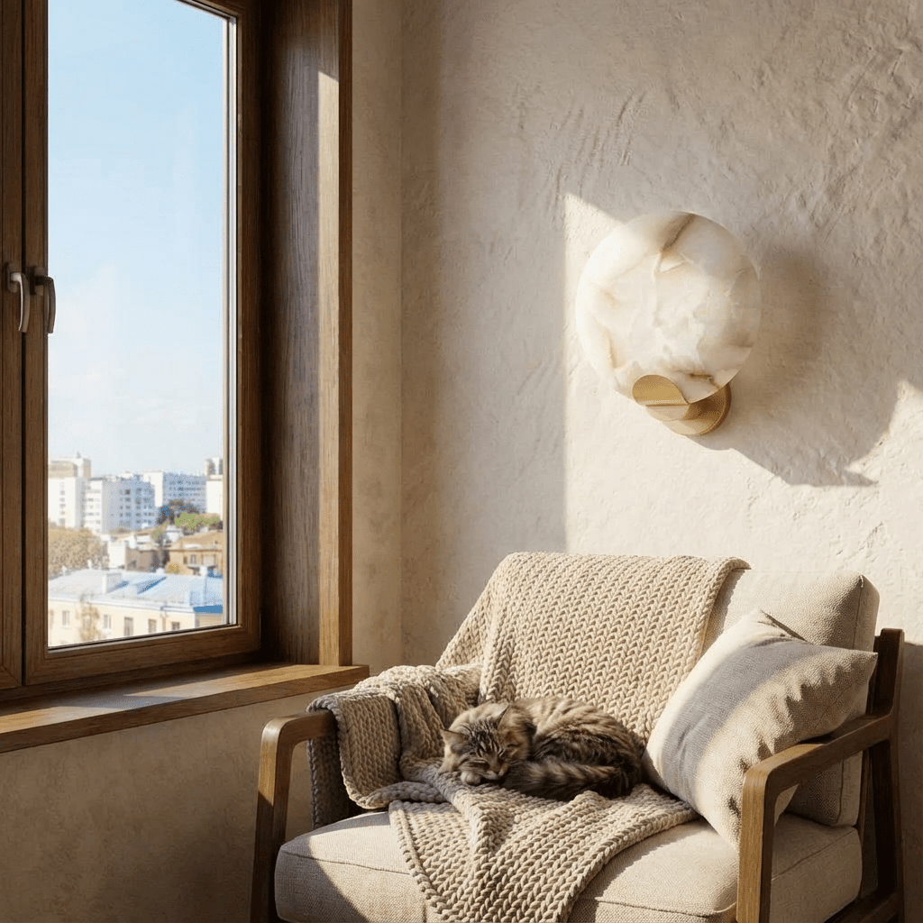 nuvlight Cruim Modern Luxury Alabaster Wall Sconce