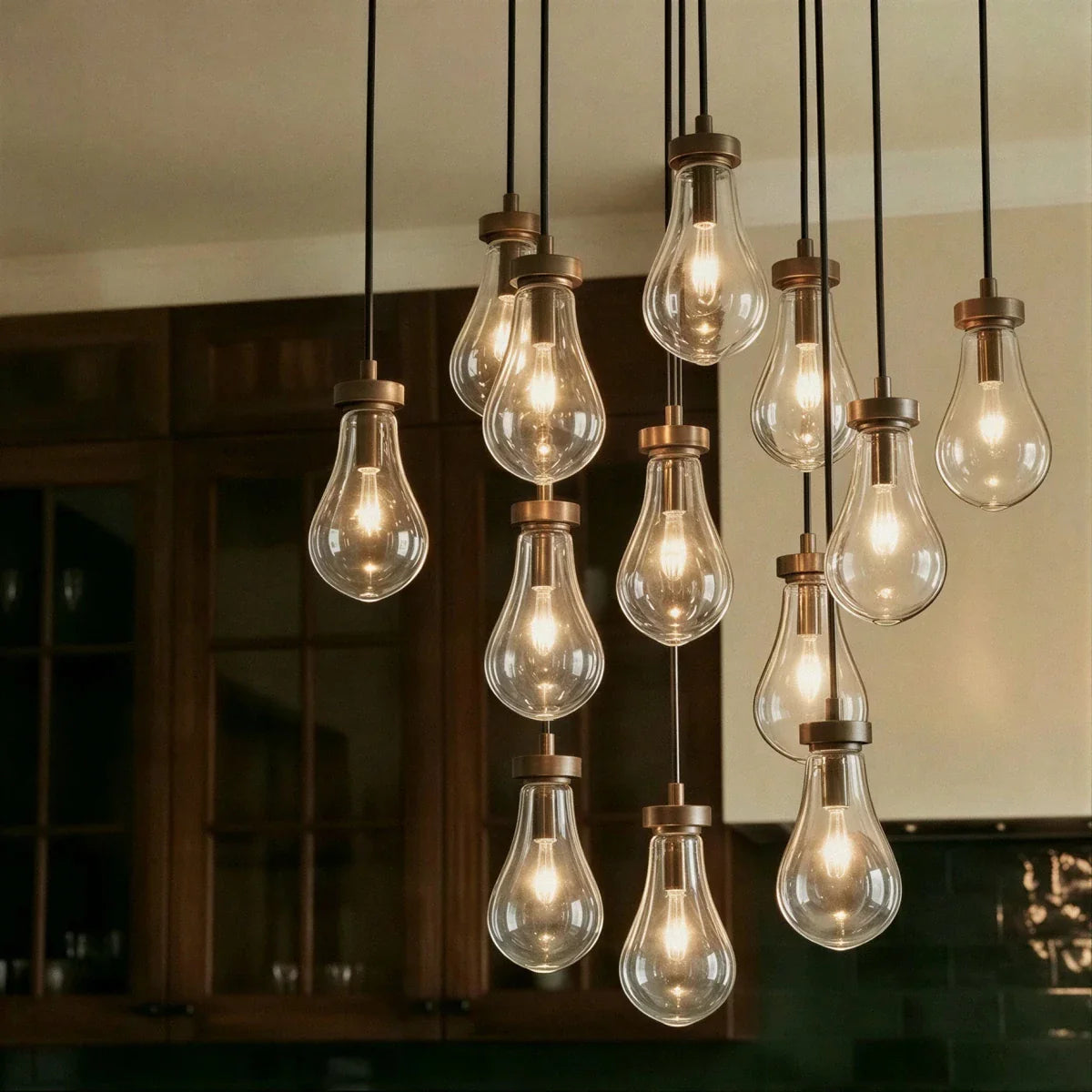 nuvlight Pulcher Modern Luxury Glass Tear Chandelier