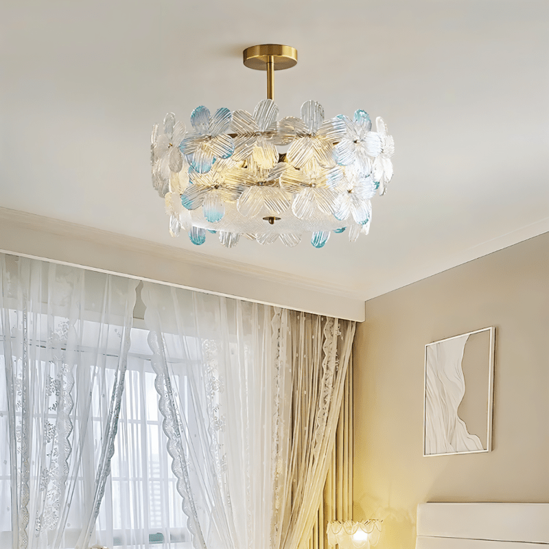 nuvlight Veino Modernist Sculptural Glass Petal Ceiling Light
