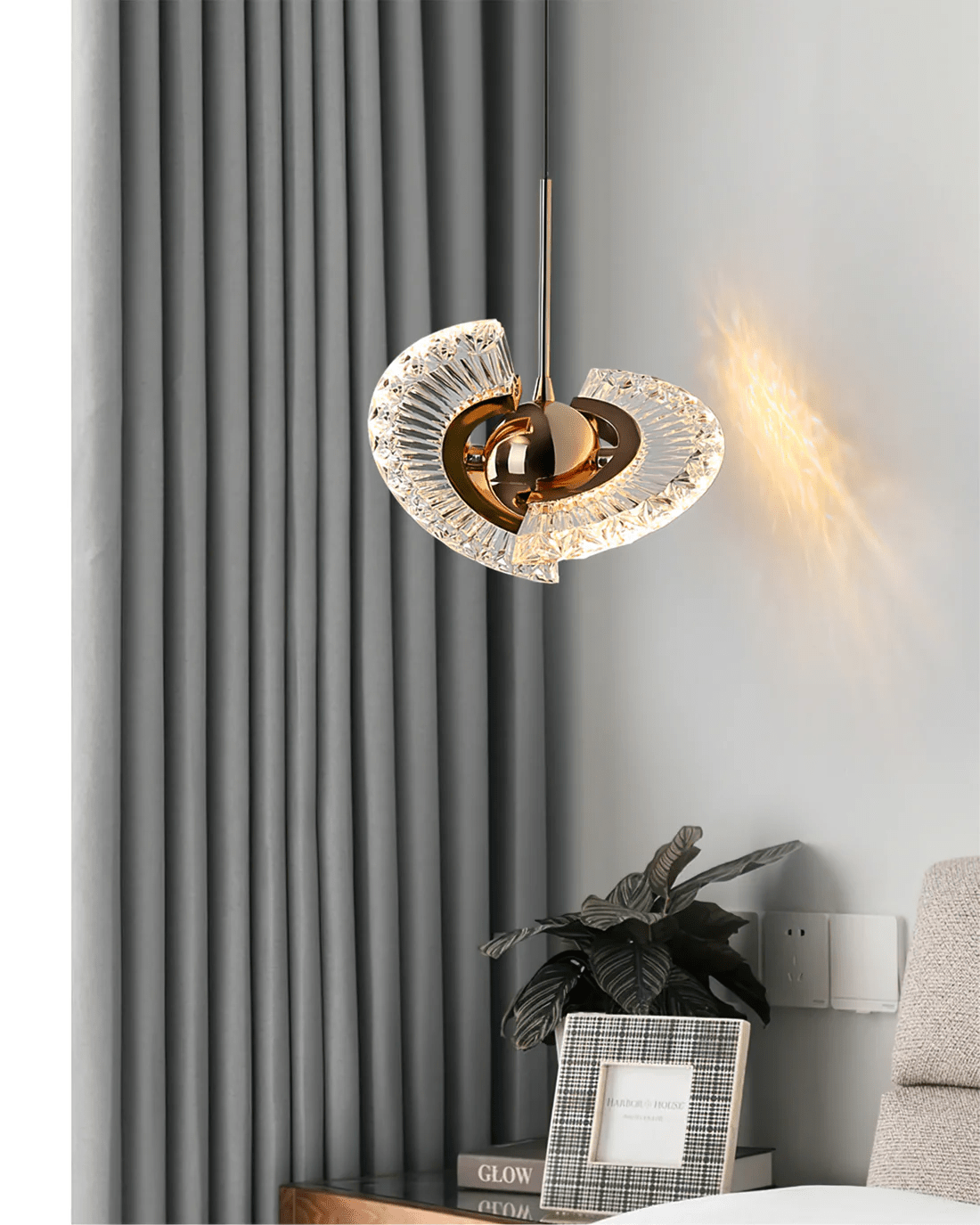 Zyra Modern Minimalist Pendant Light - Glass Hanging Lamp for Kitchen Island & Dining Room