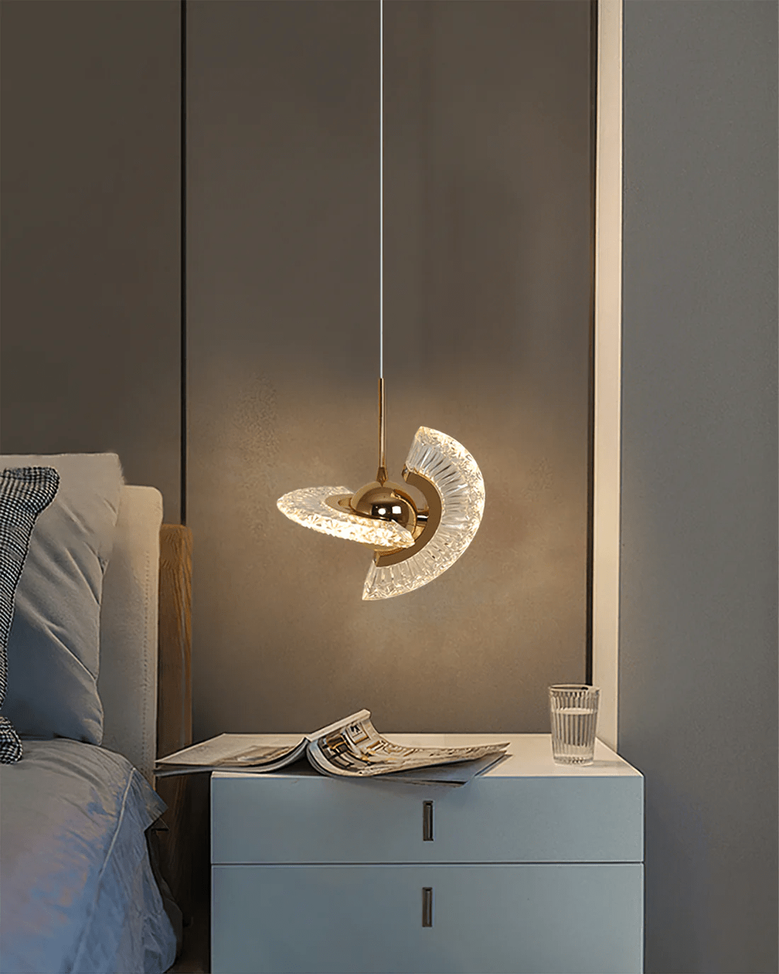 Zyra Modern Minimalist Pendant Light - Glass Hanging Lamp for Kitchen Island & Dining Room