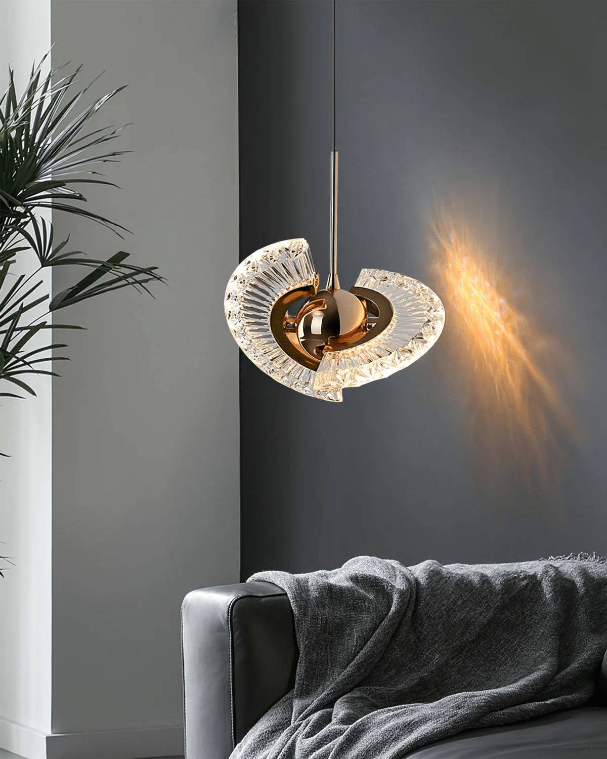 Zyra Modern Minimalist Pendant Light - Glass Hanging Lamp for Kitchen Island & Dining Room