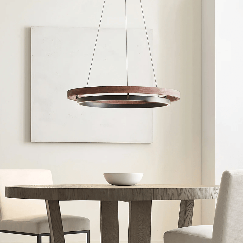 Haloa Minimalist Ring Pendant - Modern LED Circular Chandelier for Living Room & Foyer
