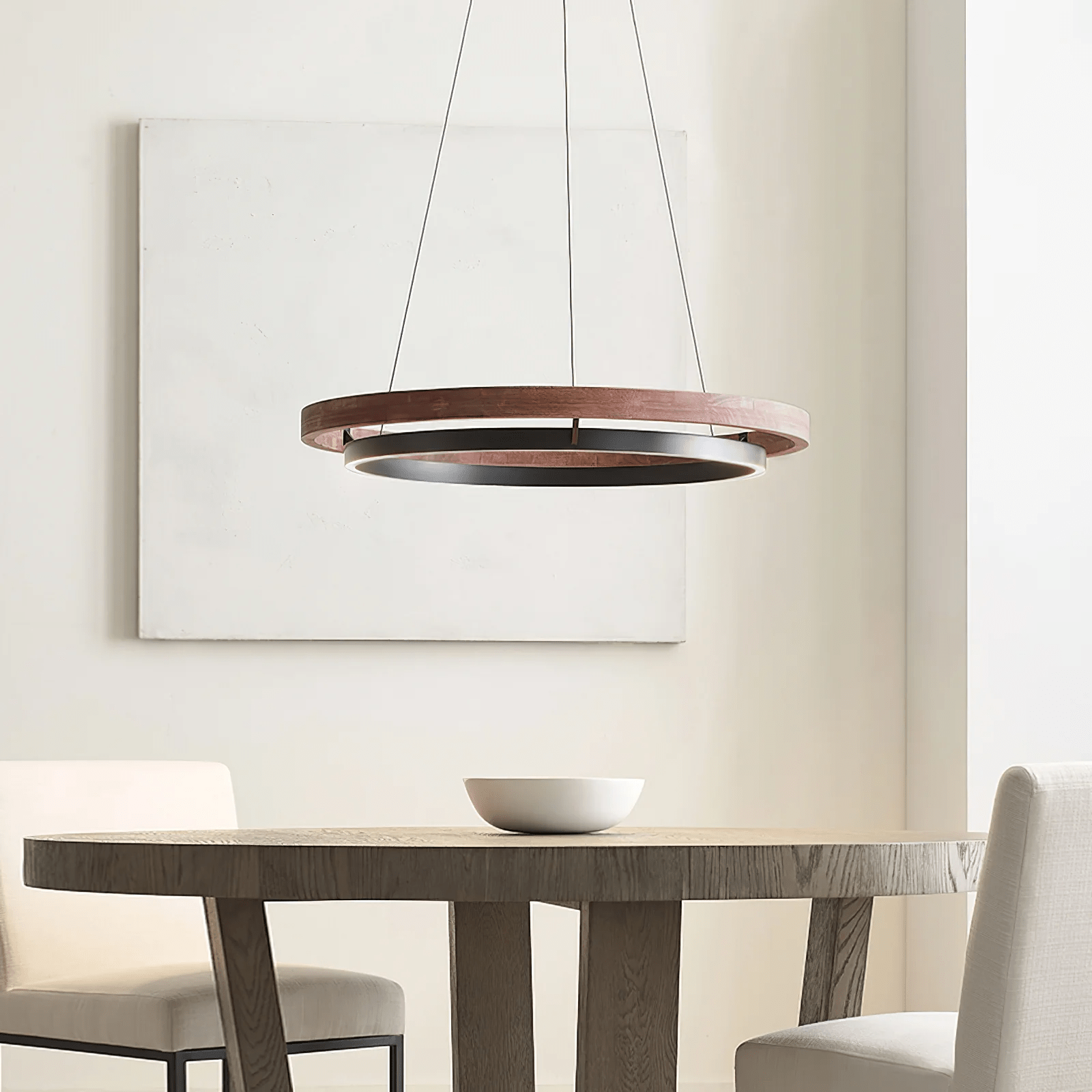 Haloa Minimalist Ring Pendant - Modern LED Circular Chandelier for Living Room & Foyer