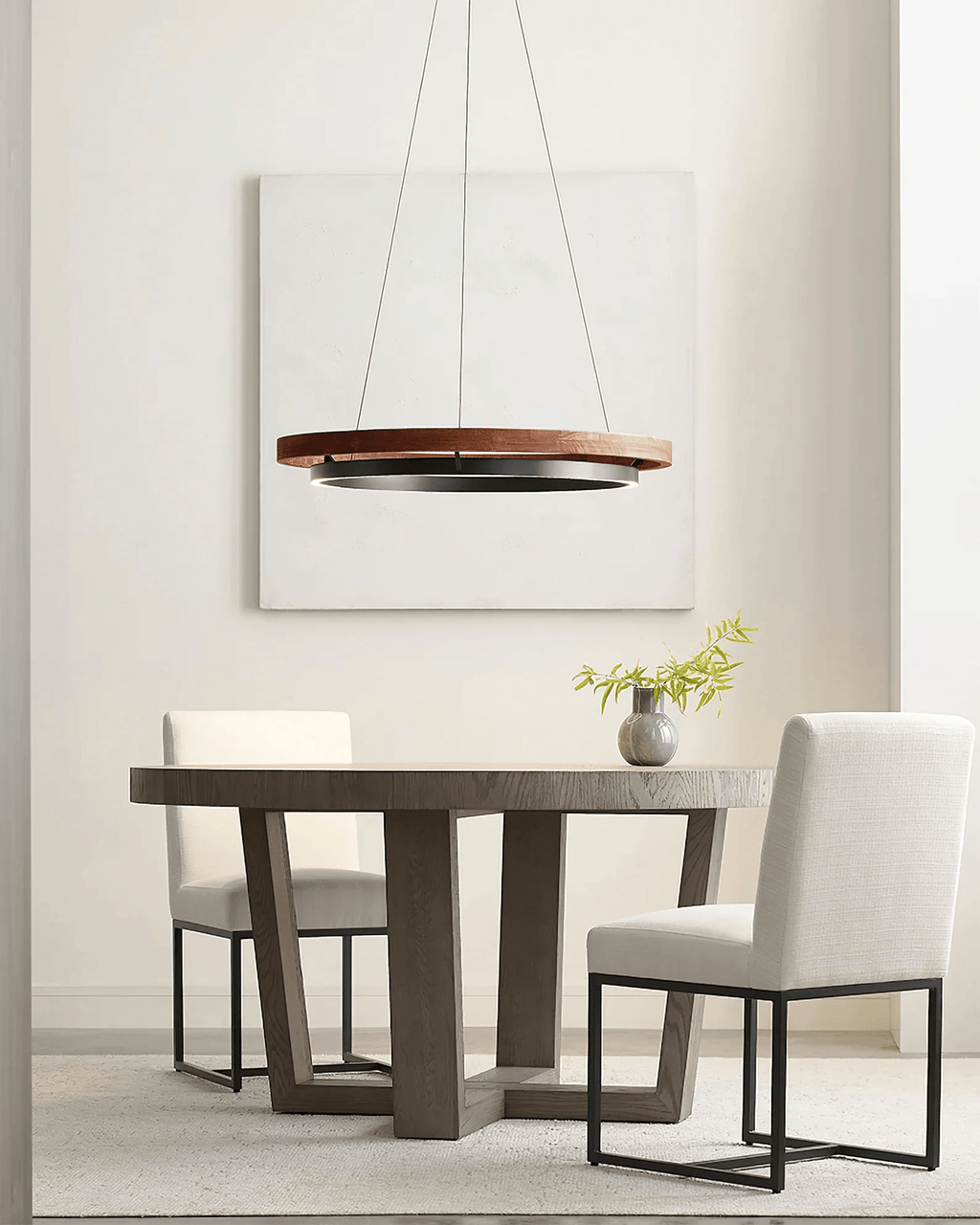 Haloa Minimalist Ring Pendant - Modern LED Circular Chandelier for Living Room & Foyer