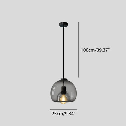 Nuvlight Smoky Grey Glass Pendant Light