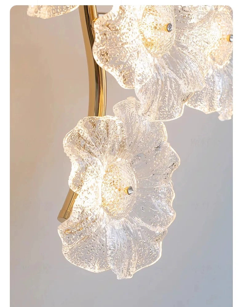 Elowen Cascading Glass Flower Wall Light