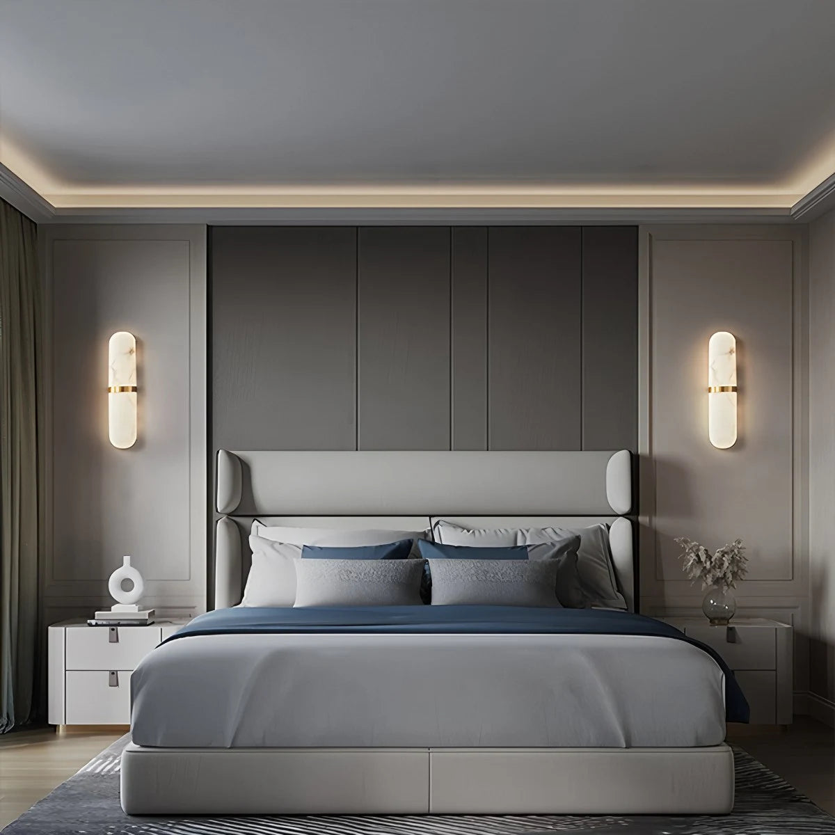Nuvlight-All copper natural marble wall lamp