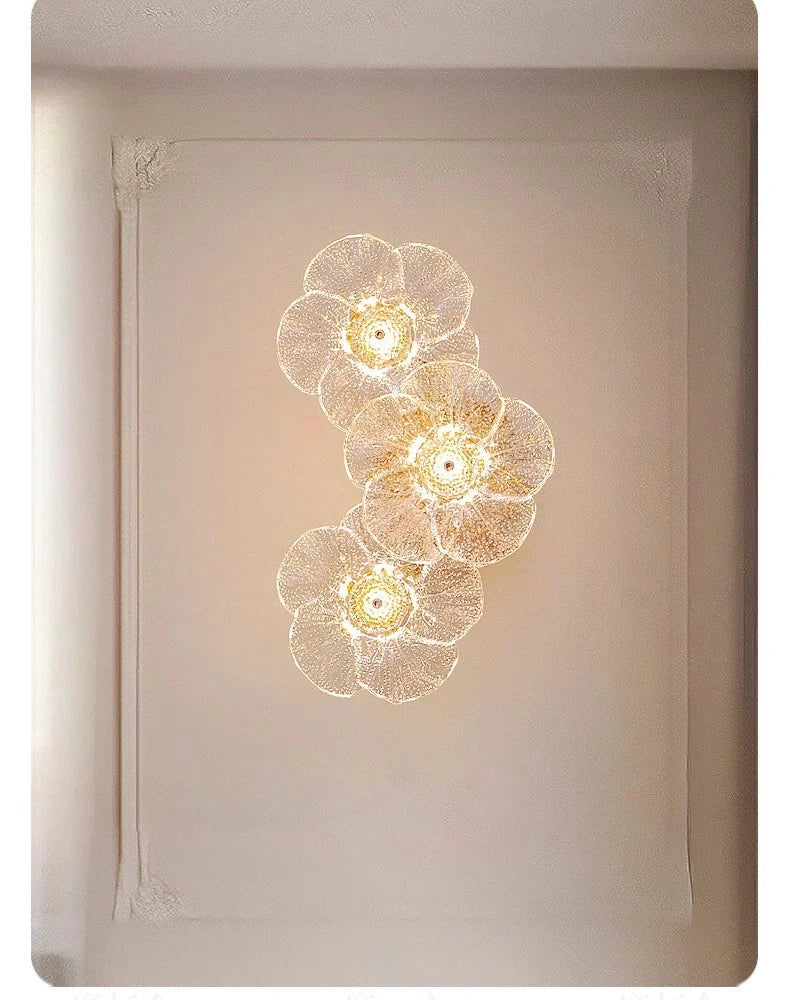 Elowen Cascading Glass Flower Wall Light