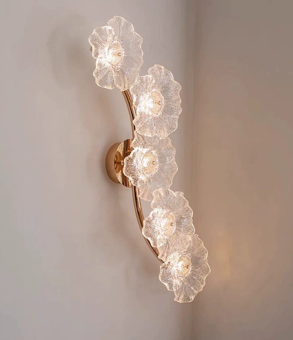 Elowen Cascading Glass Flower Wall Light
