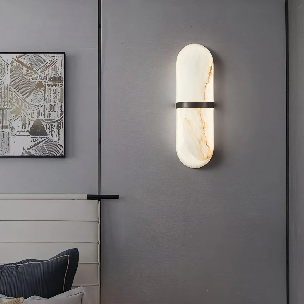 Nuvlight-All copper natural marble wall lamp