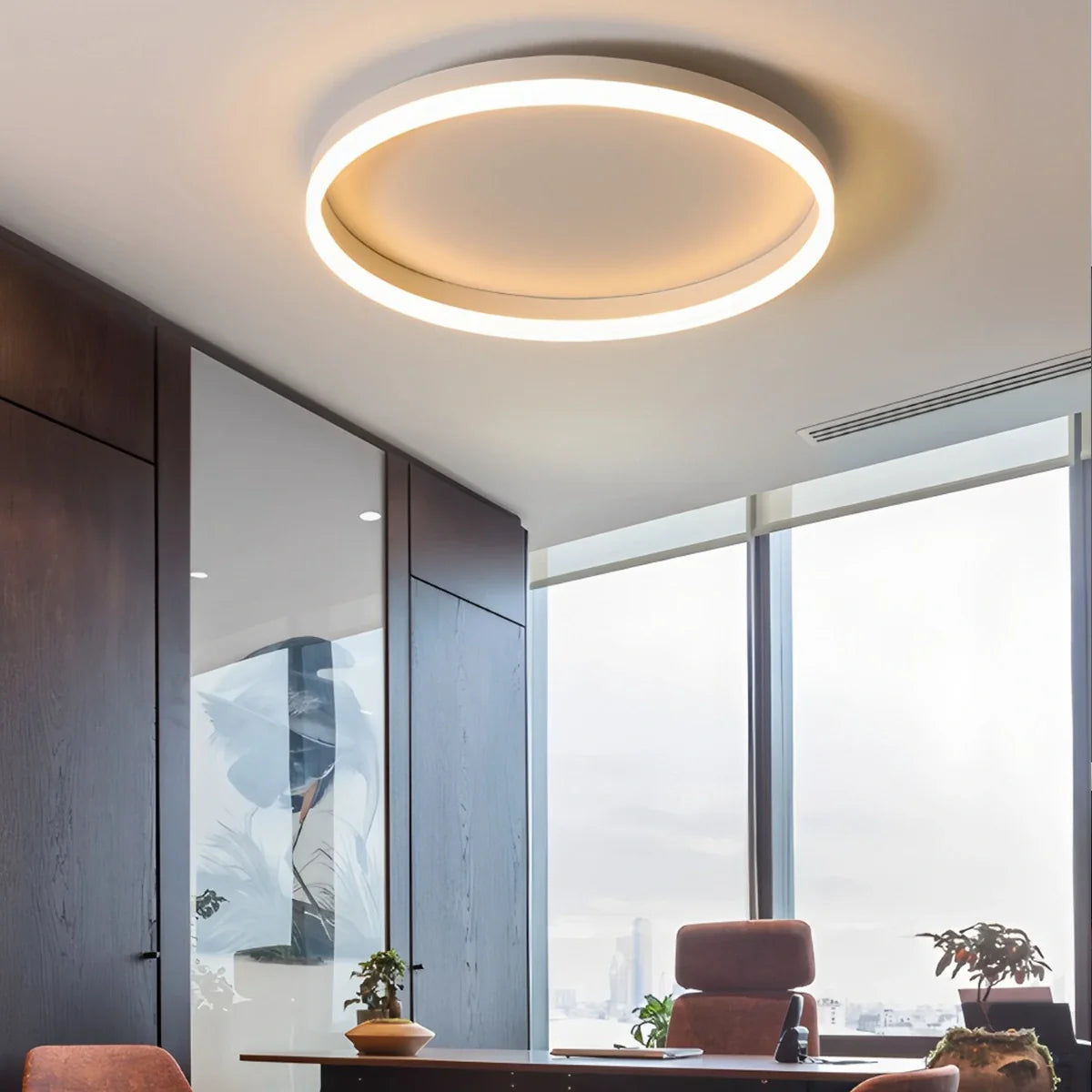 Nordic Halo Ceiling Light - Minimalist Circular LED Flush Mount for Bedroom & Nursery