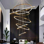 Grand Tiered Ring Chandelier - Modern Luxury Multi-Tier Lighting for Foyer & High Ceiling