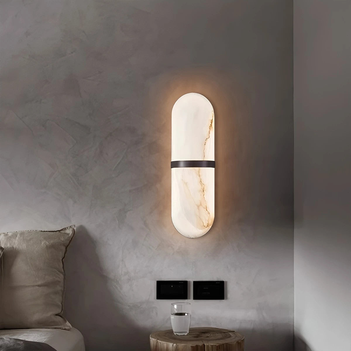 Nuvlight-All copper natural marble wall lamp