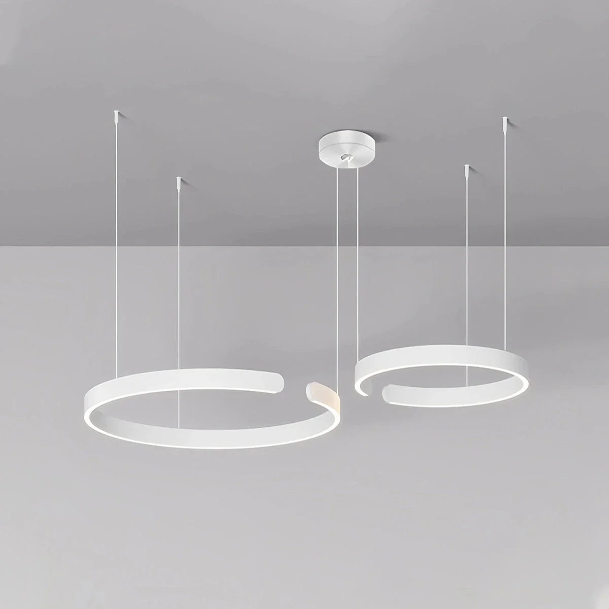 Modern Ring Chandelier - Minimalist LED Circular Pendant Light for Living Room & Office