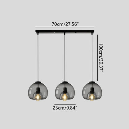 Nuvlight Smoky Grey Glass Pendant Light