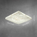 Ultra-Slim Alabaster Ceiling Light - Luxury Spanish Stone Square Flush Mount for Bedroom