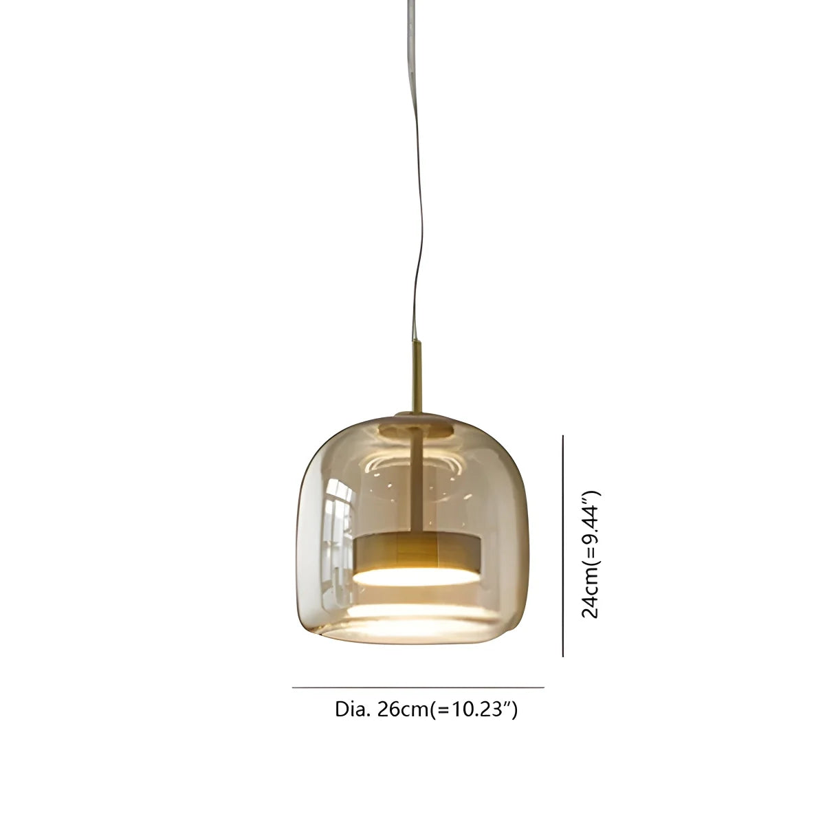 Modern Artisan Glass Pendant - Elegant Hand-Blown Globe Hanging Light for Dining Room