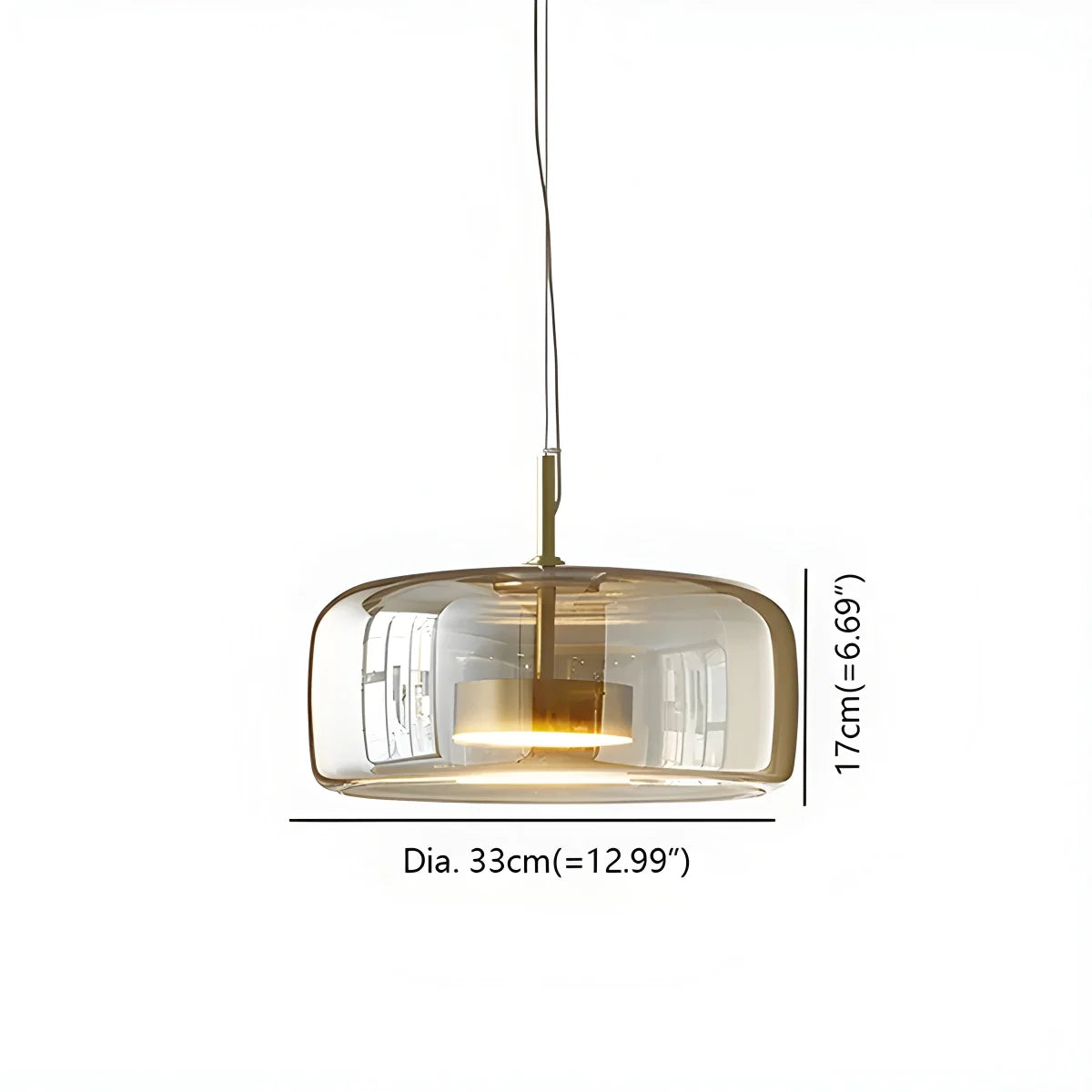 Modern Artisan Glass Pendant - Elegant Hand-Blown Globe Hanging Light for Dining Room
