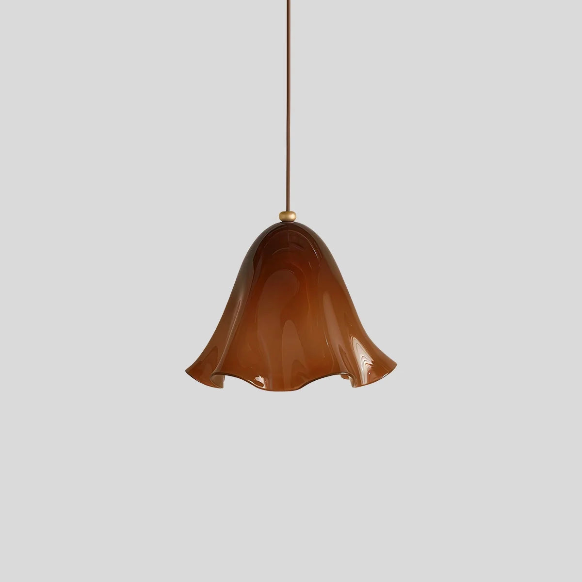 Amber flower glass pendant light