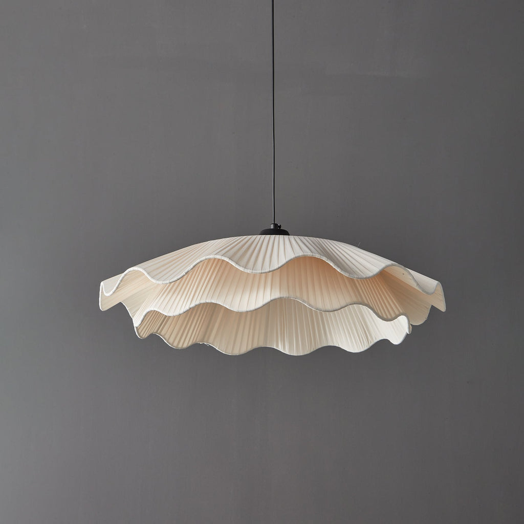 Arwen Handmade Fabric Ripple Pendant - Modern Minimalist Wave Chandelier for Dining Table