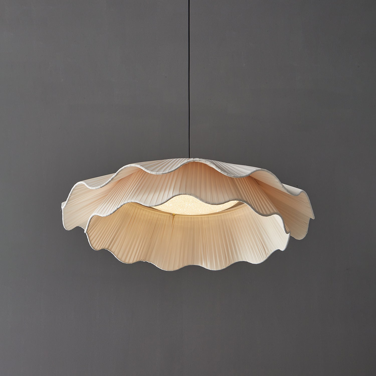 Arwen Handmade Fabric Ripple Pendant - Modern Minimalist Wave Chandelier for Dining Table