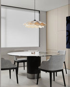 Arwen Handmade Fabric Ripple Pendant - Modern Minimalist Wave Chandelier for Dining Table
