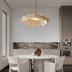 Arwen Handmade Fabric Ripple Pendant - Modern Minimalist Wave Chandelier for Dining Table