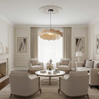 Arwen Handmade Fabric Ripple Pendant - Modern Minimalist Wave Chandelier for Dining Table