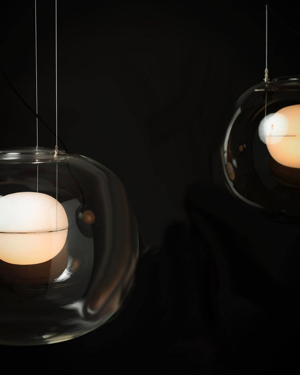 Levita Modern Orb Pendant - Minimalist Floating Glass Globe Light for Living Room & Foyer