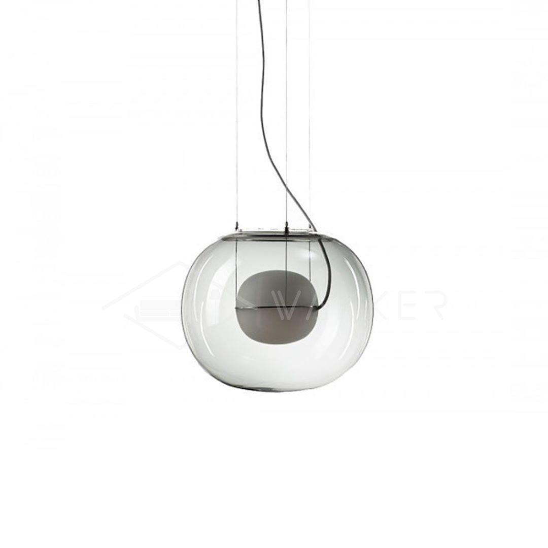 Levita Modern Orb Pendant - Minimalist Floating Glass Globe Light for Living Room & Foyer